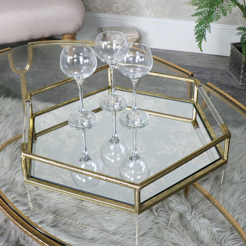 Canora Grey Mirrored Cocktail Vanity Tray Wayfair.co.uk